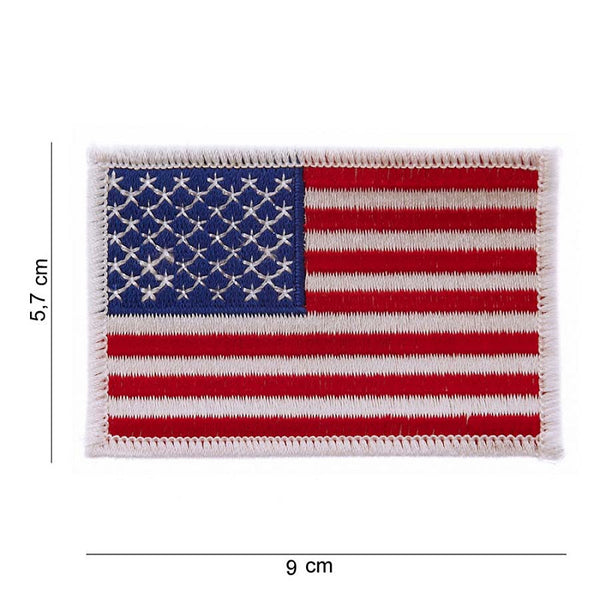 Embleem stof vlag USA witte rand (middel)