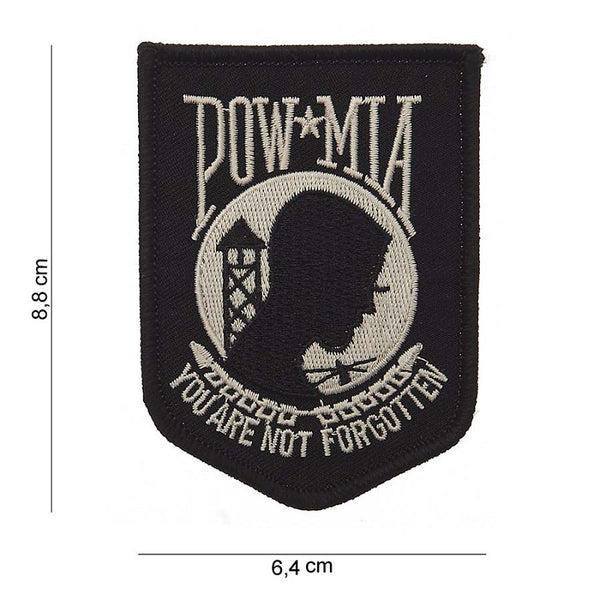 Embleem stof pow mia (zwart)