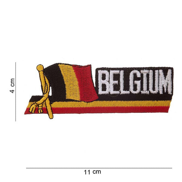 Embleem stof wapperende vlag Belgium