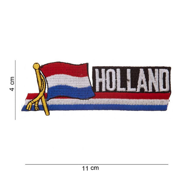 Embleem stof wapperende vlag Holland