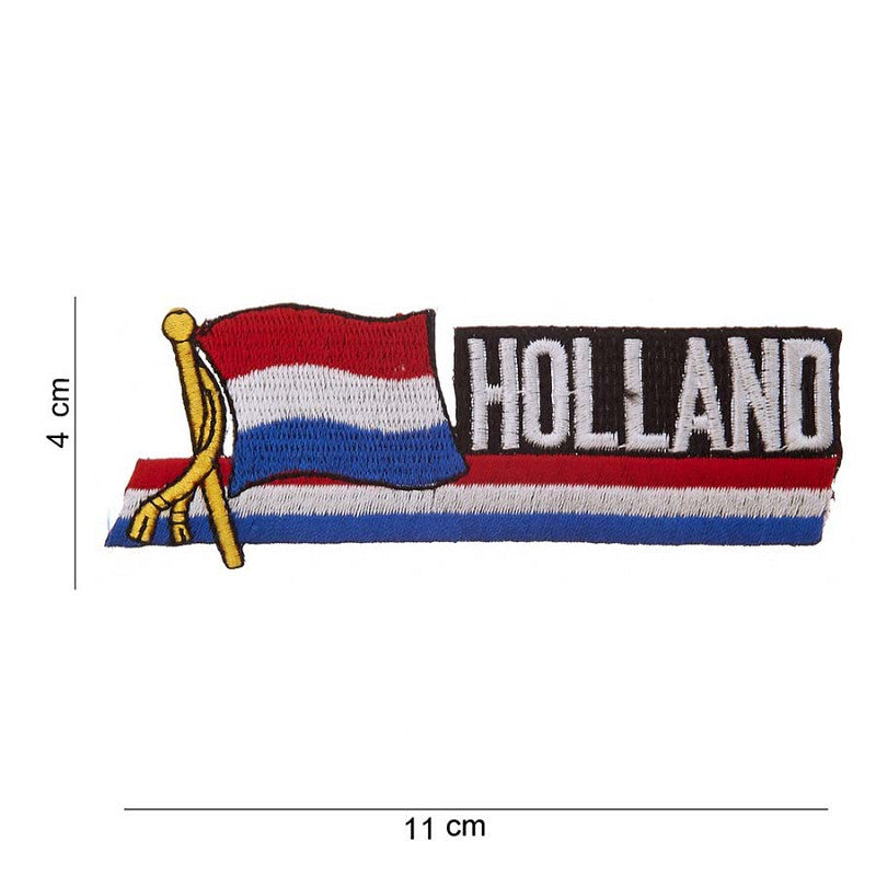 Embleem stof wapperende vlag Holland