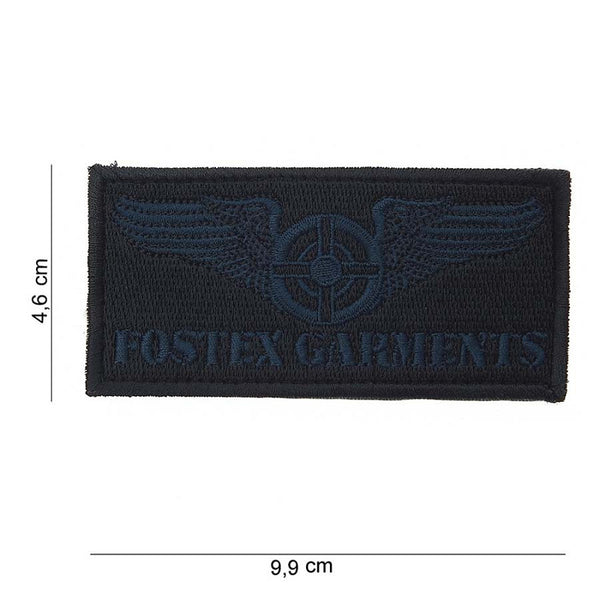 Embleem stof Fostex Garments (blauw)