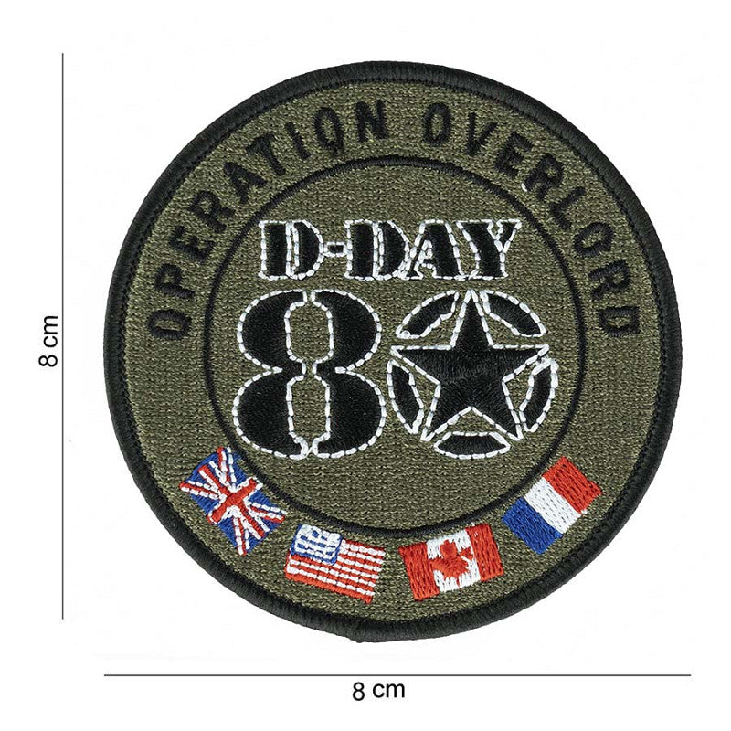 Embleem stof D-Day 80 1944-2024 Allied flags