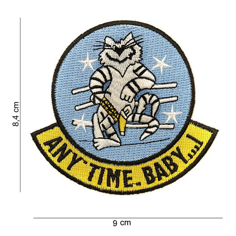 Embleem stof anytime, baby..! (klein)