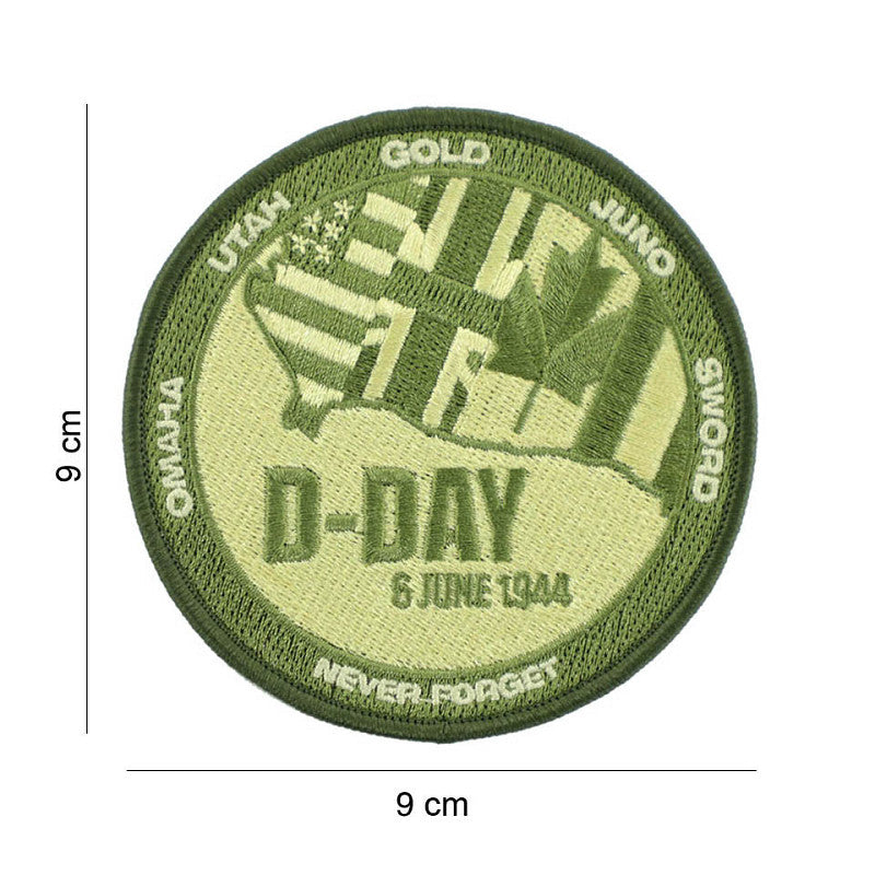 Embleem stof D-Day Never forget groen