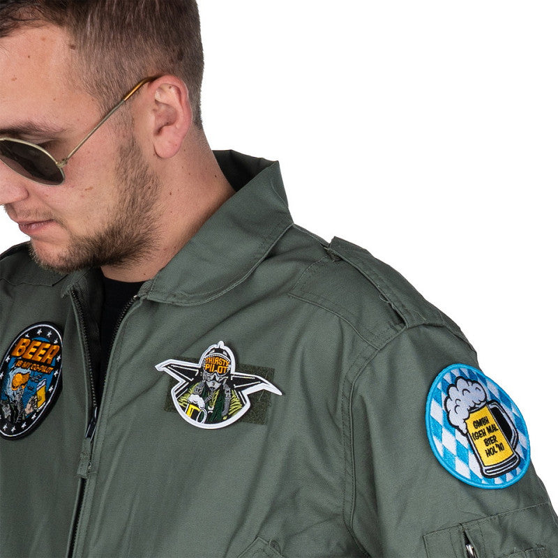 Embleem stof Thirsty pilot met klittenband