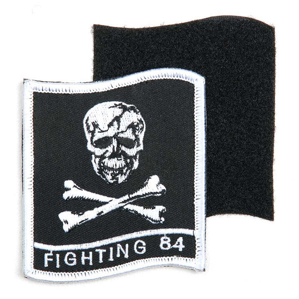 Embleem stof Fighting 84 (skull) met klittenband