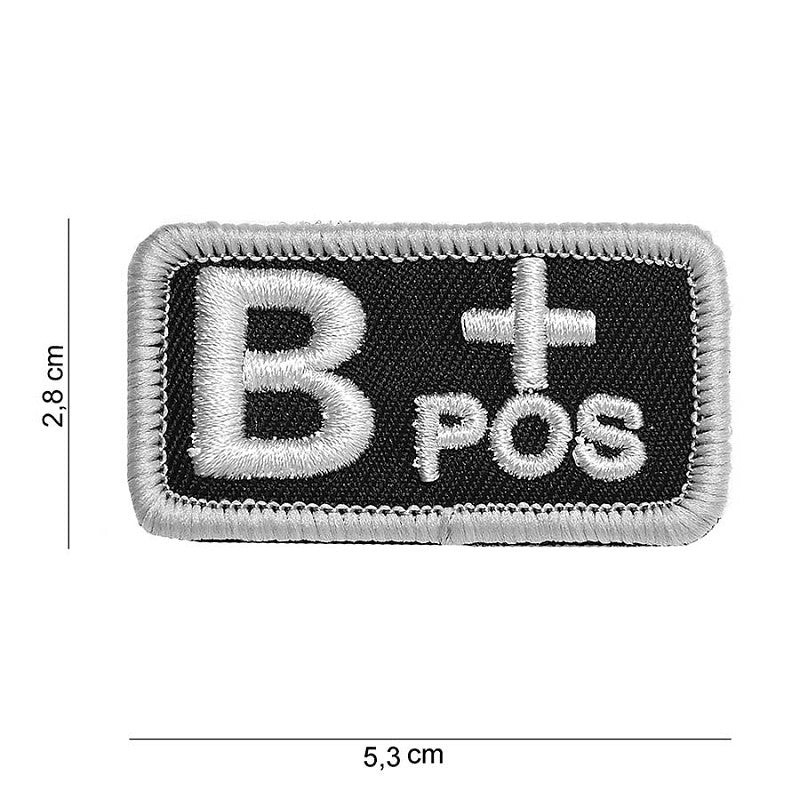 Embleem stof bloedgroep B+positief zwart