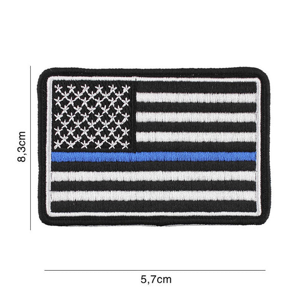 Embleem stof USA Blue Thin Line