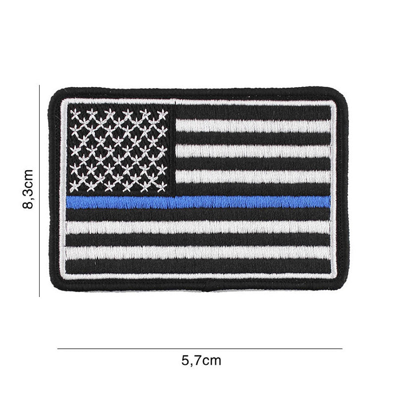 Embleem stof USA Blue Thin Line