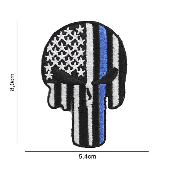 Embleem stof Punisher USA Blue Thin Line