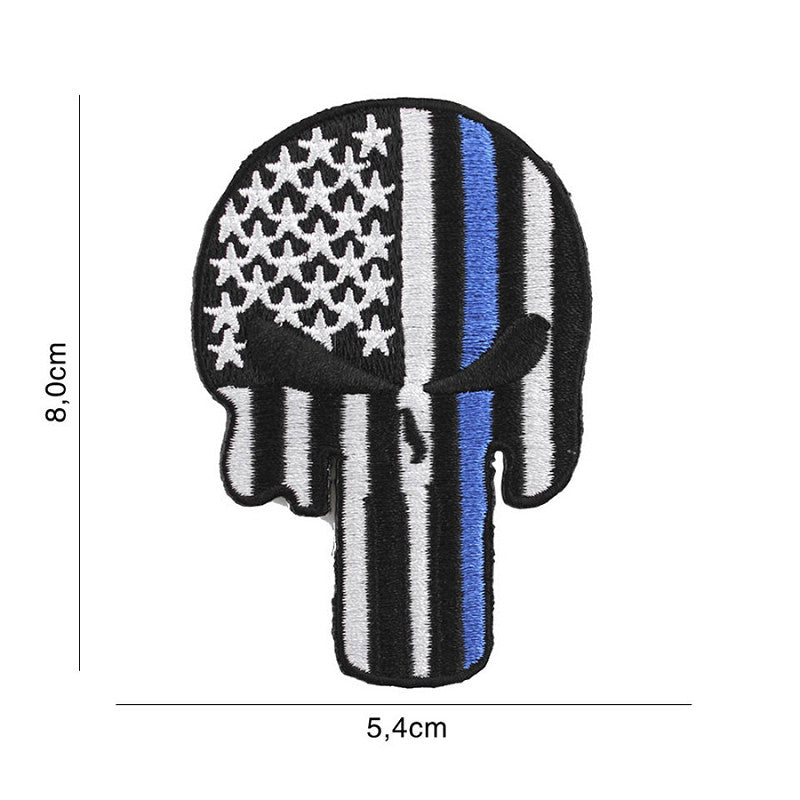 Embleem stof Punisher USA Blue Thin Line