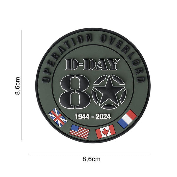 Embleem 3D PVC D-Day 80 1944-2024 Allied flags