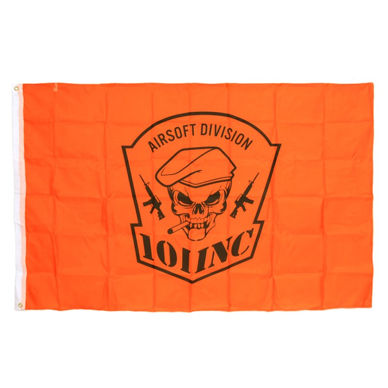 Vlag 101 INC skull + sigaar - Oranje