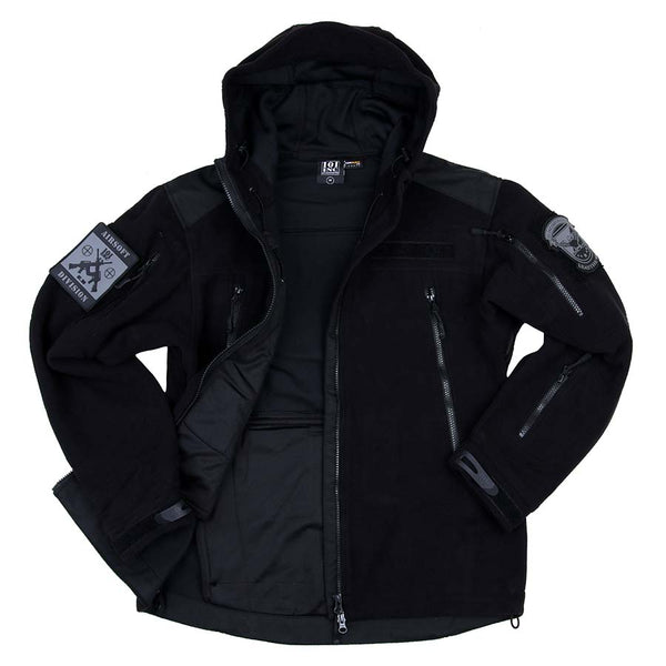 Heavy duty Fleece Vest Met Hoodie - Zwart
