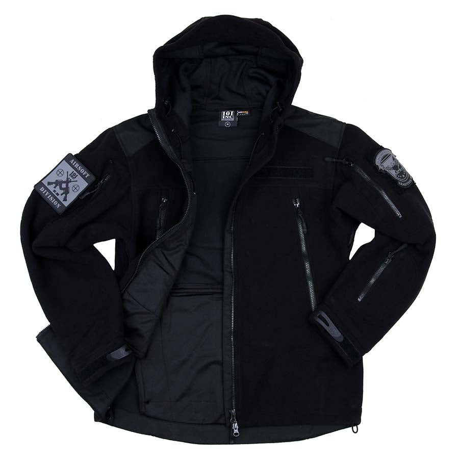 HEAVY DUTY FLEECE VEST MET HOODIE - ZWART