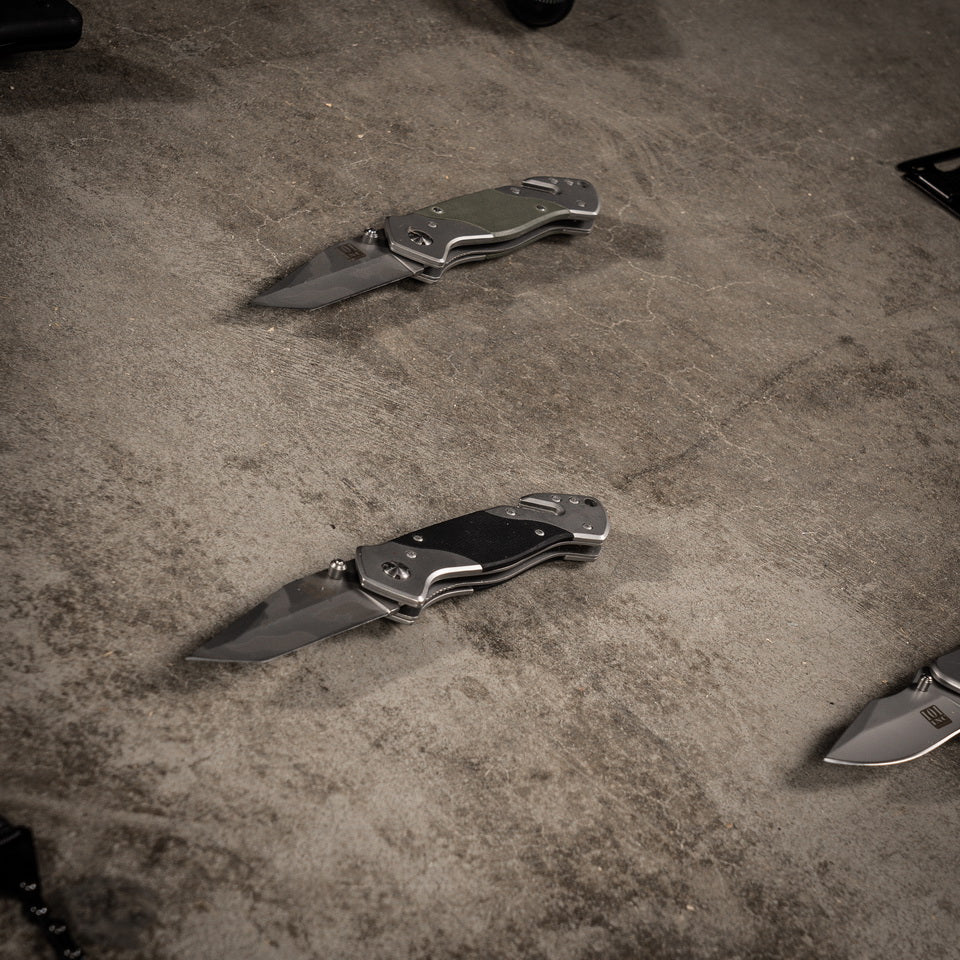 Mes + clip H254G10 - Zwart