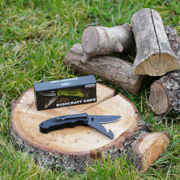 Bushcraft mes - Zwart