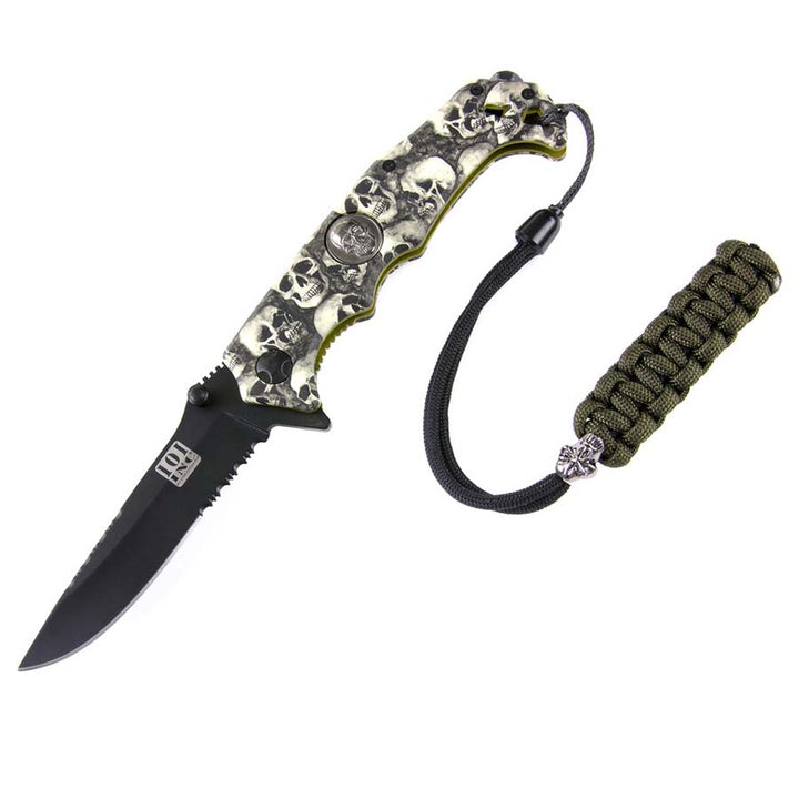 Knife cord with kevlar cord - Zwart/Groen