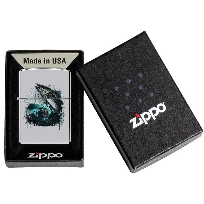 Zippo Designs Fish and Boat Design