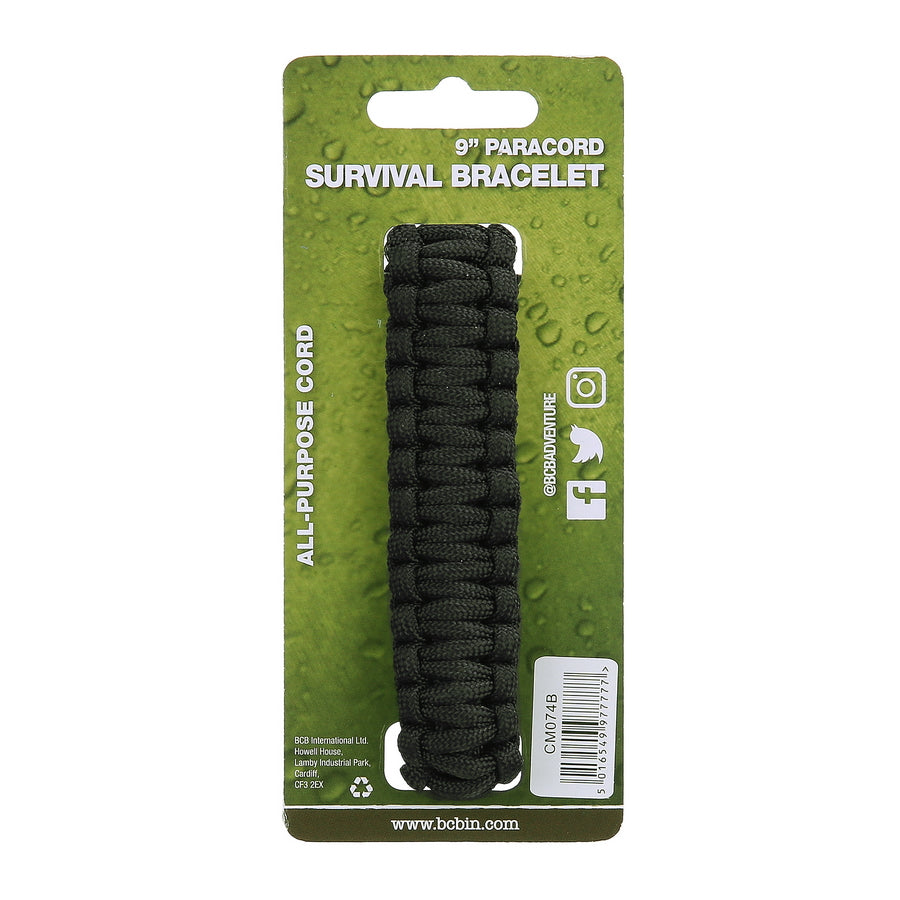 BCB Paracord iron buckle 9 inch - Zwart