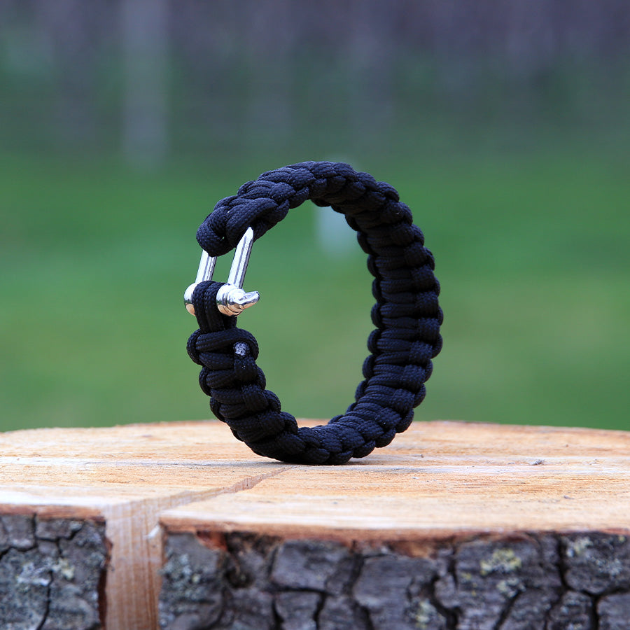 BCB Paracord iron buckle 9 inch - Zwart