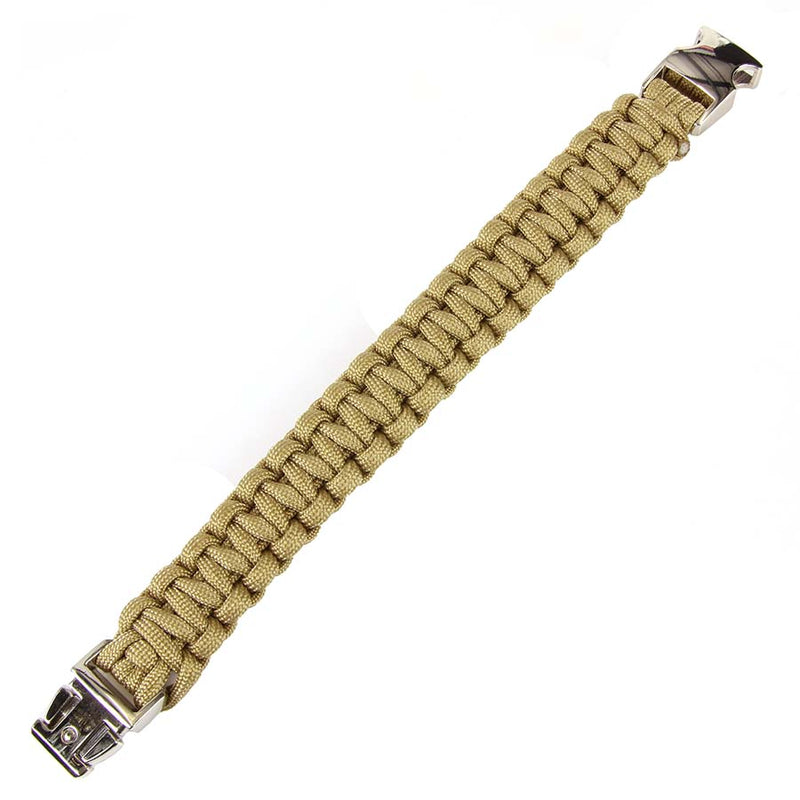 Paracord bracelet silver buckle K2139 9 inch - Coyote