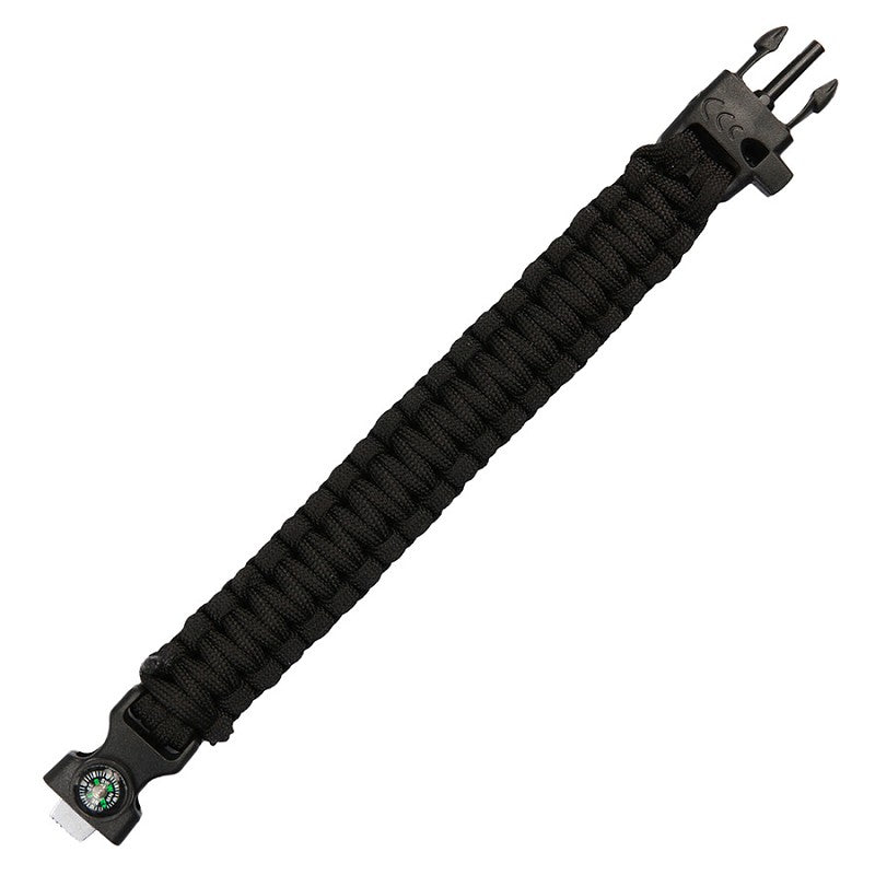 Paracord survival kompas 8 inch JYFPB04 - Zwart