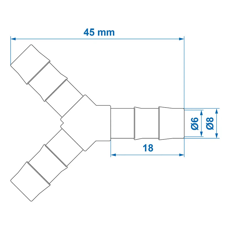 ProPlus Slangtule Y-stuk 8mm 2 stuks in blister