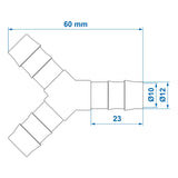 ProPlus Slangtule Y-stuk 12mm 2 stuks in blister