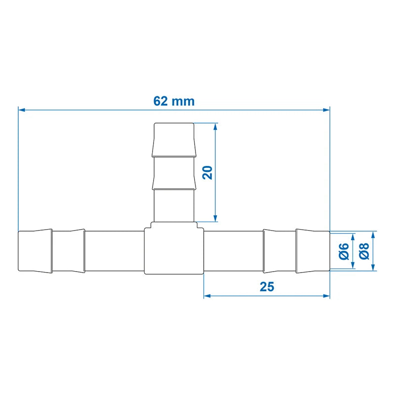 ProPlus Slangtule T-stuk 8mm 2 stuks in blister