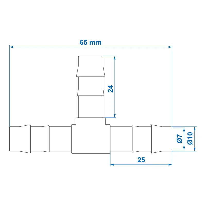 ProPlus Slangtule T-stuk 10mm 2 stuks in blister