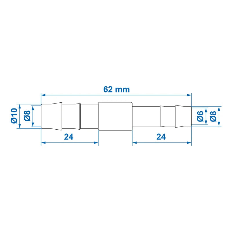 ProPlus Slangreduceerstuk recht 10x8mm 2 stuks in blister
