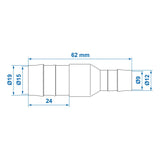 ProPlus Slangreduceerstuk recht 19x12mm 2 stuks in blister