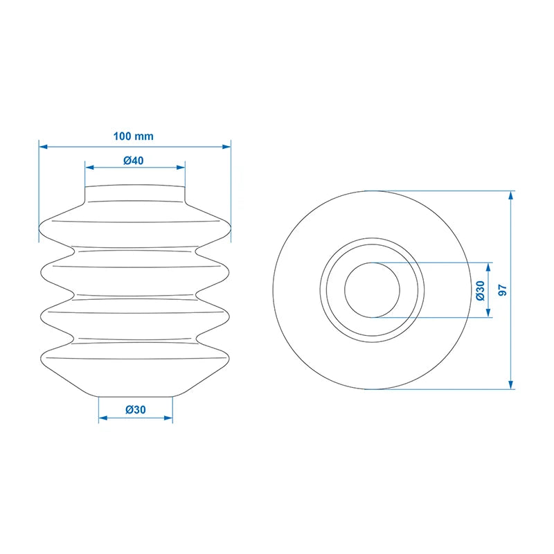 ProPlus Stofhoes voor oplooprem 30/40mm L=100 geschikt voor AL-KO