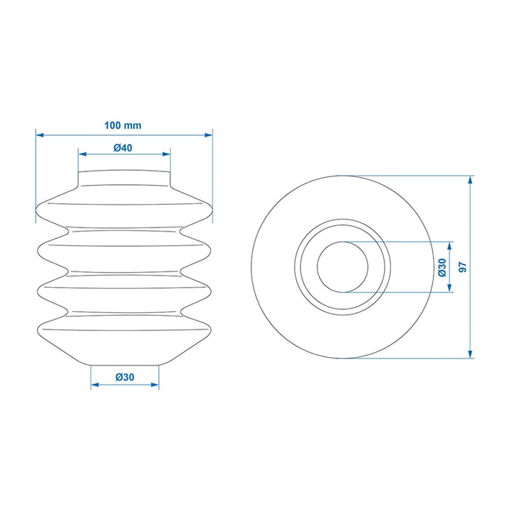 ProPlus Stofhoes voor oplooprem 30/40mm L=100 geschikt voor AL-KO