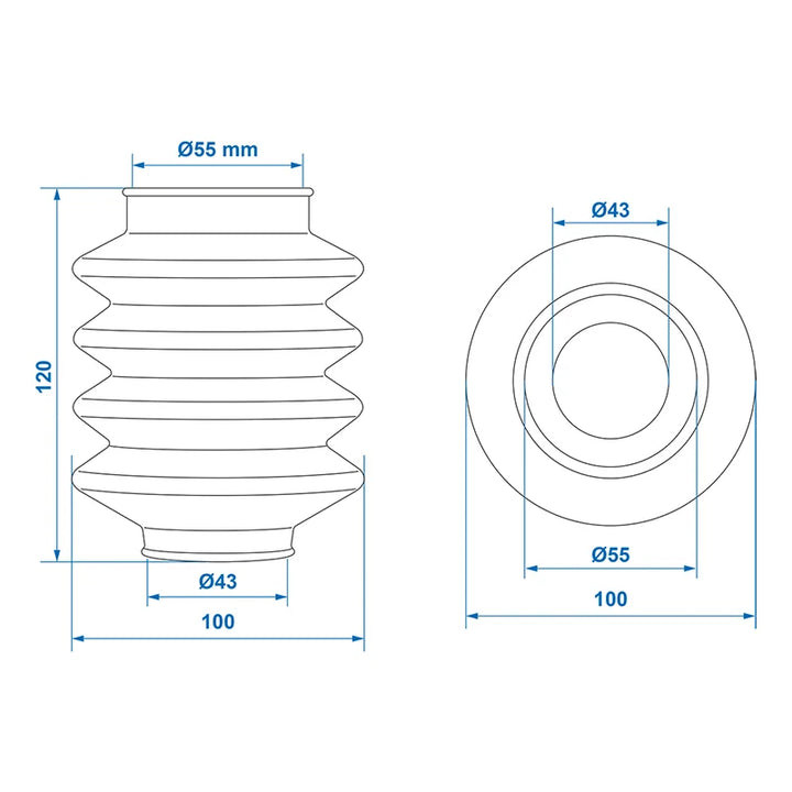 ProPlus Stofhoes voor oplooprem 45/60 L=150 geschikt voor BPW ZAF 1.0-1