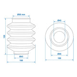 ProPlus Stofhoes voor oplooprem 45/60 L=150 geschikt voor BPW ZAF 1.0-1