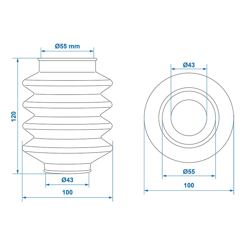 ProPlus Stofhoes voor oplooprem 45/60 L=150 geschikt voor BPW ZAF 1.0-1