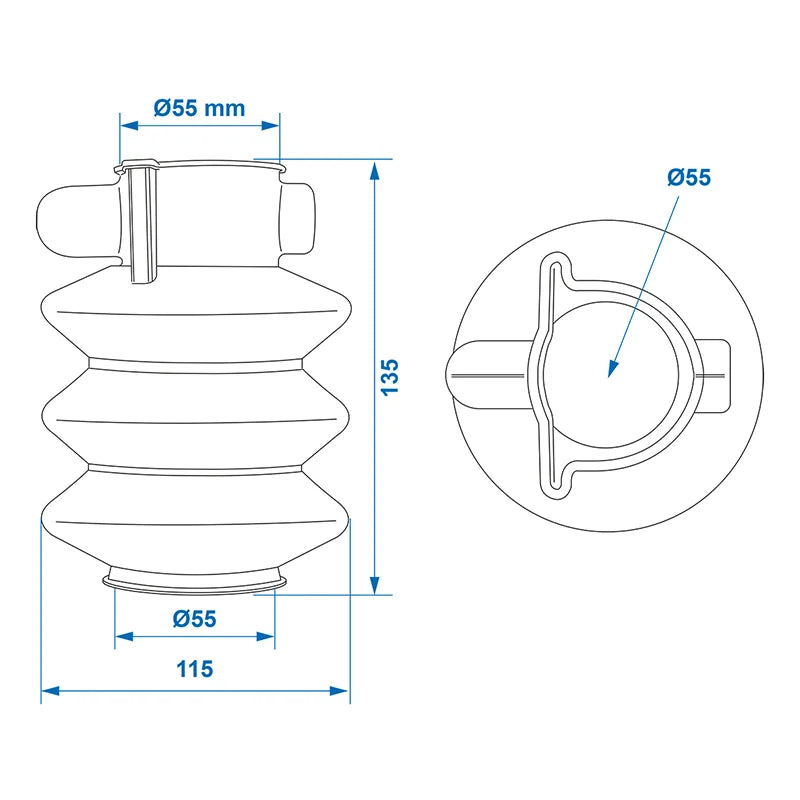 ProPlus Stofhoes voor oplooprem 55/55mm L=135 geschikt voor Knott / Avonride