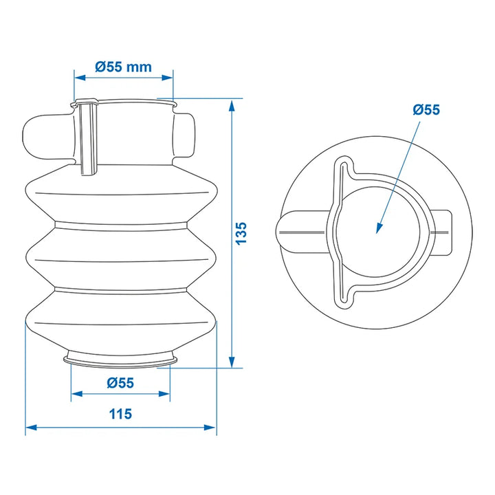 ProPlus Stofhoes voor oplooprem 55/55mm L=135 geschikt voor Knott / Avonride