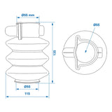 ProPlus Stofhoes voor oplooprem 55/55mm L=135 geschikt voor Knott / Avonride in blister