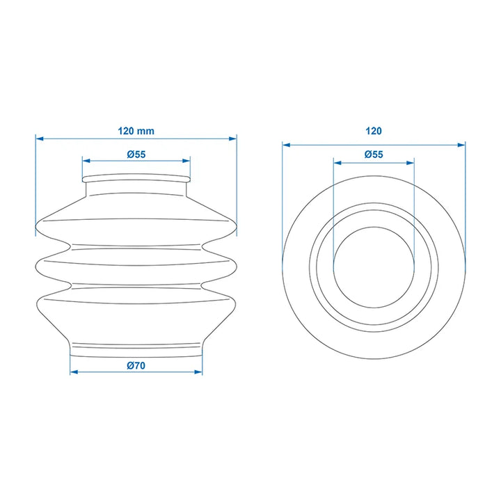 ProPlus Stofhoes voor oplooprem geschikt voor AL-KO 2,8VB/1 55/70mm L=115
