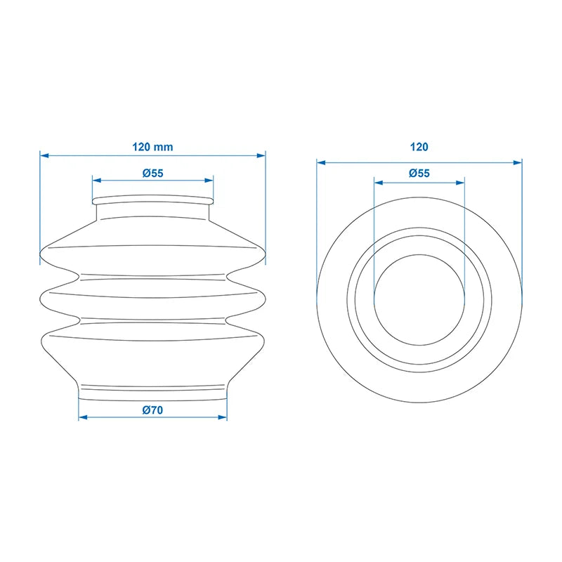 ProPlus Stofhoes voor oplooprem geschikt voor AL-KO 2,8VB/1 55/70mm L=115