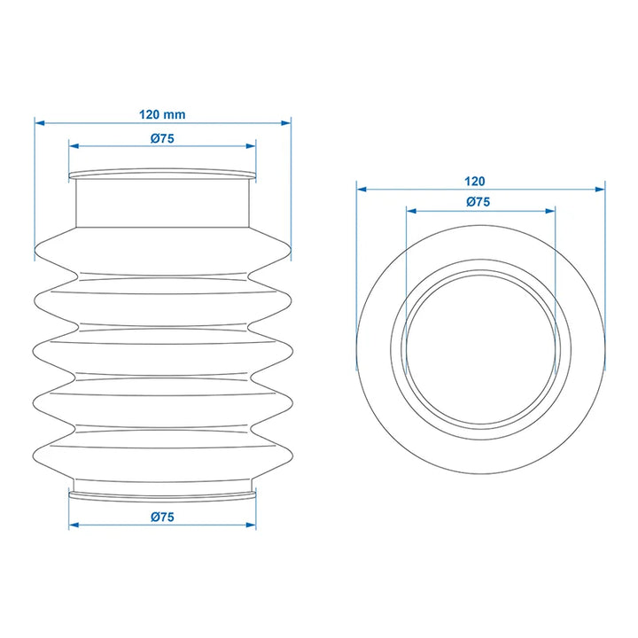 ProPlus Stofhoes voor oplooprem geschikt voor Knott KF/KRV/KFG 27/30/35 75/75mm