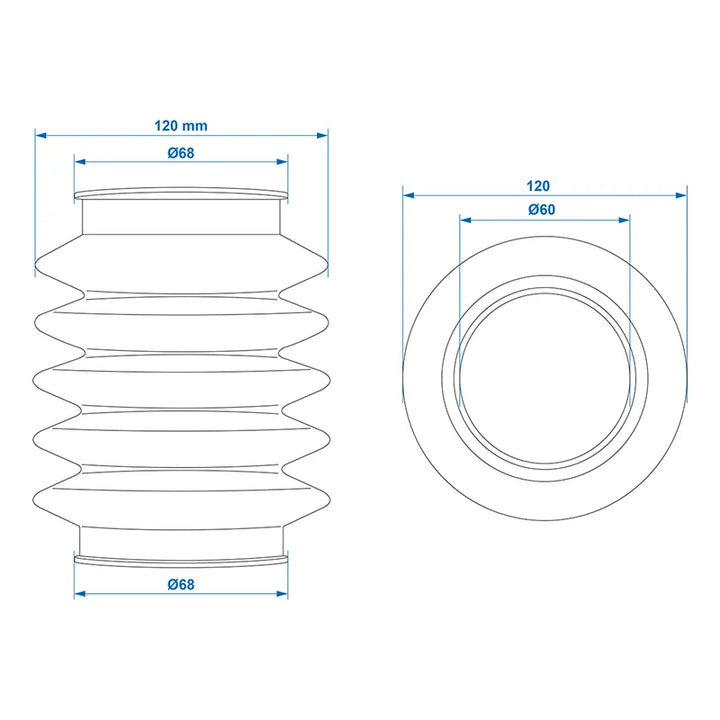 ProPlus Stofhoes voor oplooprem 60/70mm L=165 geschikt voor Knott KF/KFG 27/30