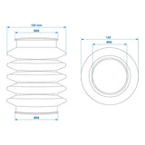 ProPlus Stofhoes voor oplooprem 60/70mm L=165 geschikt voor Knott KF/KFG 27/30