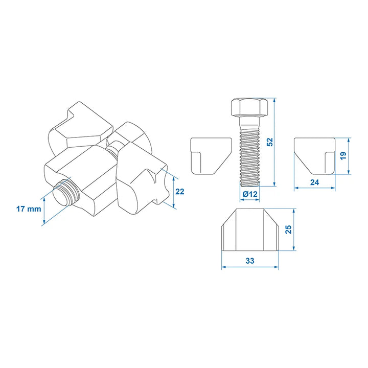 ProPlus Nastelset voor remschoenen geschikt voor Knott 250*40mm