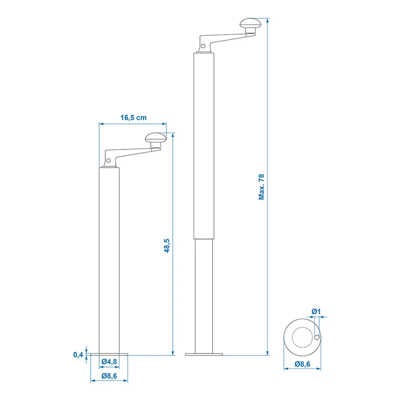 ProPlus Steunpoot 48mm uitdraaibaar 400-650mm
