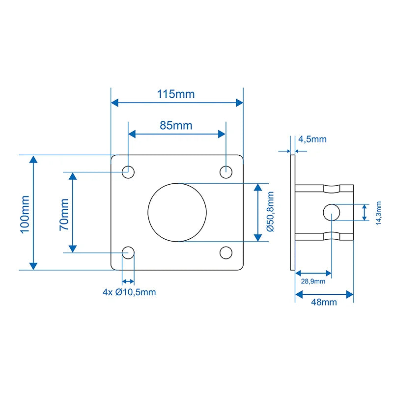 ProPlus Bevestigingsplaat voor steunpoot 341520